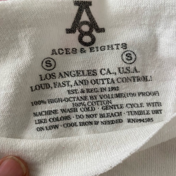 Y2K ACES & EIGHTS RUN DMC VINTAGE WHITE RECYCLED TOP, CROPPED, CUT SLEEVELESS S - Picture 3 of 3